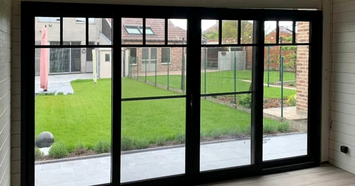 Breed schuifraam dat woning en terras verbindt