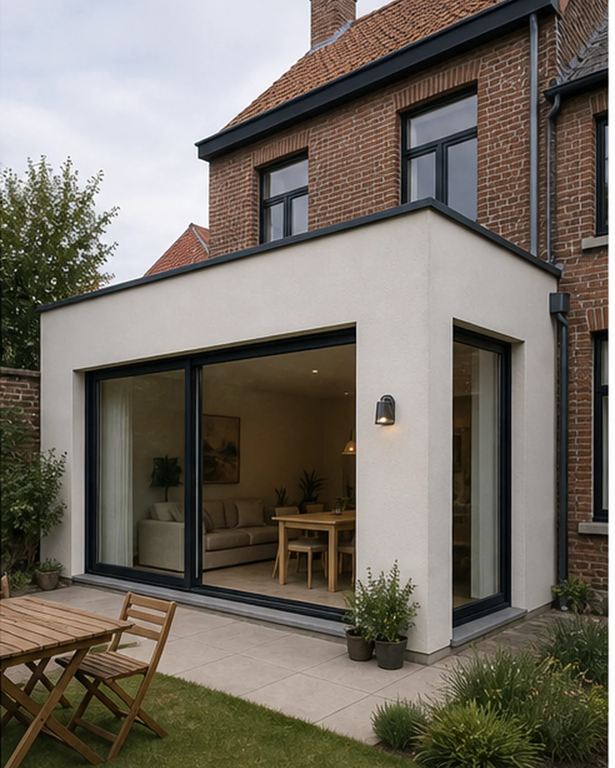 Afgewerkte compacte aanbouw als resultaat van een gepland traject