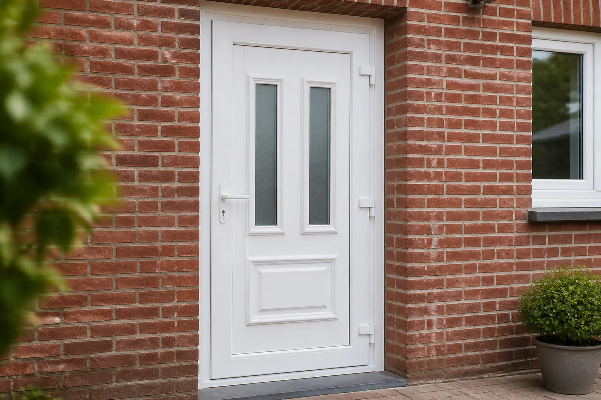 Detail van een isolerende PVC deur