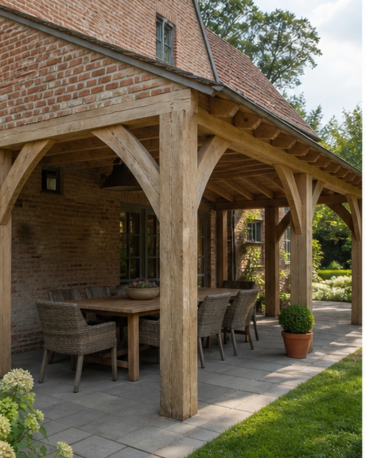 Aluminium terrasoverkapping met slanke draagstructuur